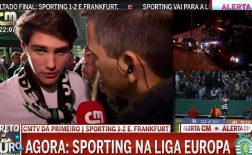 Declarações de adepto do Sporting após derrota na Liga dos Campeões diante do Eintracht Frankfurt