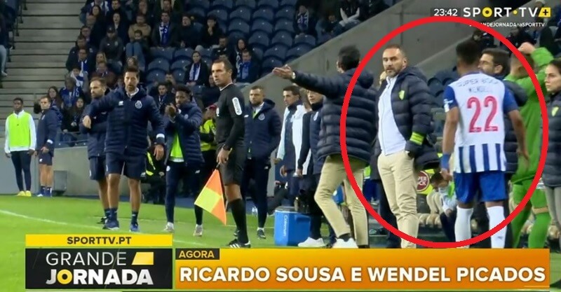 Ricardo Sousa e Wendell na confusão do FC Porto-Mafra