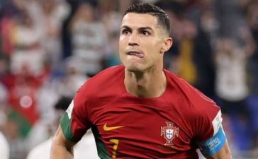 Cristiano Ronaldo após marcar por Portugal frente ao Gana no Mundial 2022