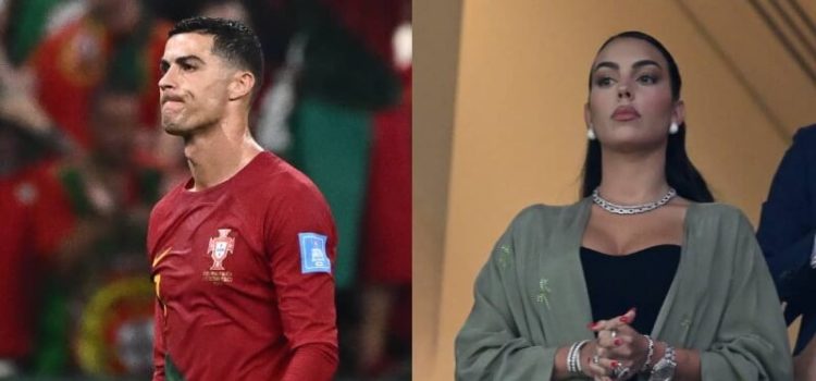 Cristiano Ronaldo e Georgina Rodríguez no Portugal-Suíça