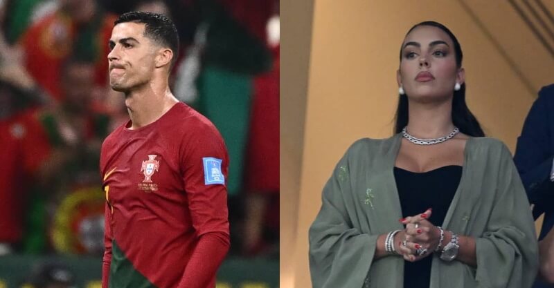 Cristiano Ronaldo e Georgina Rodríguez no Portugal-Suíça