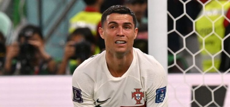 Cristiano Ronaldo desesperado após perder uma oportunidade no Marrocos-Portugal