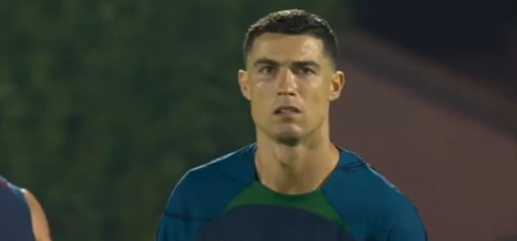 Cristiano Ronaldo no treino da Seleção Nacional antes do jogo com a Suíça