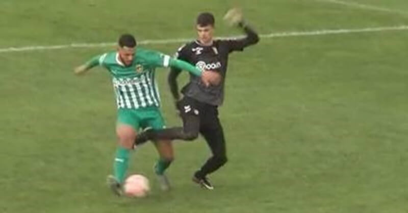 Momento da cueca de João Carvalho no Rio Ave-SC Braga da Liga Revelação