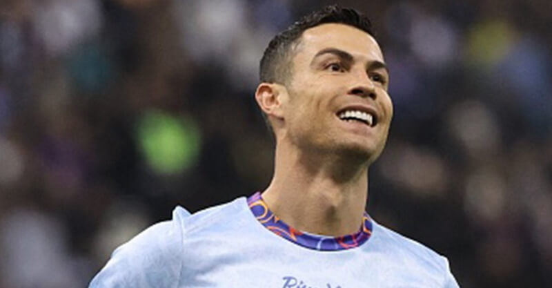 Cristiano Ronaldo no jogo entre as estrelas da liga saudita e o PSG