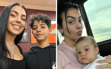 Georgina Rodríguez e os filhos de Cristiano Ronaldo