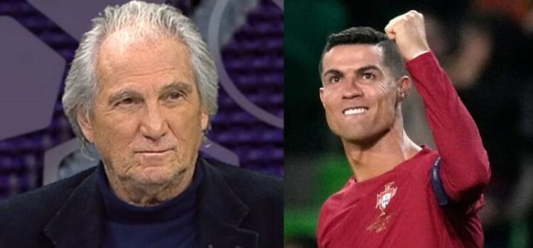 Manuel José, antigo treinador de futebol, e Cristiano Ronaldo