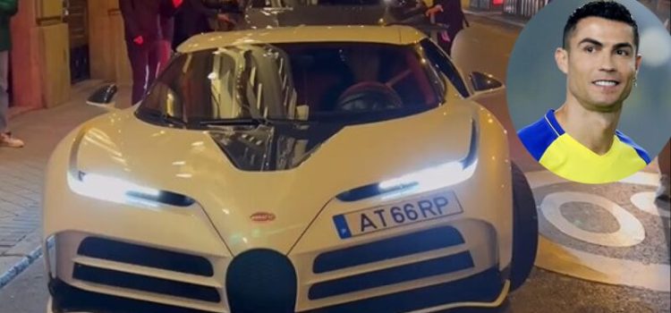 Cristiano Ronaldo em Madrid ao volante do seu Bugatti Centodieci