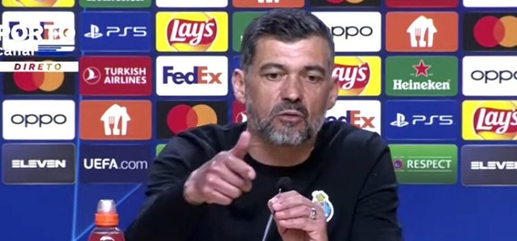 Sérgio Conceição desagrado com jornalista italiano após o FC Porto-Inter de Milão da Liga dos Campeões