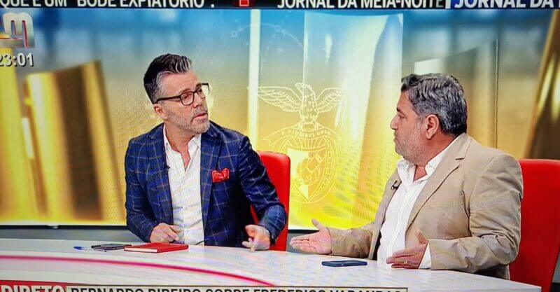 José Calado e Bernardo Ribeiro em painel de comentário da CMTV