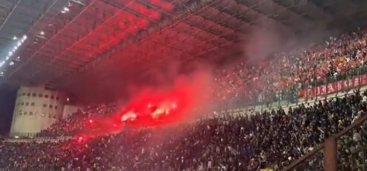 Tochas lançadas durante o Inter de Milão-Benfica