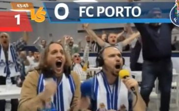 Narradores da Rádio Portuense a comentarem o Benfica-FC Porto