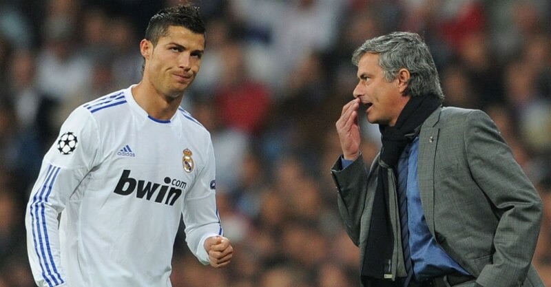 Cristiano Ronaldo e José Mourinho nos tempos de Real Madrid.