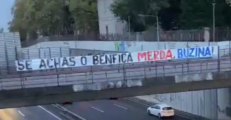 Tarja insultuosa contra o Benfica