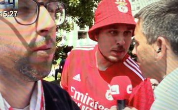 Adepto do Benfica confronta jornalista da CMTV.