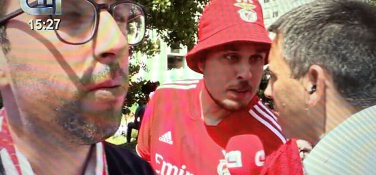Adepto do Benfica confronta jornalista da CMTV.