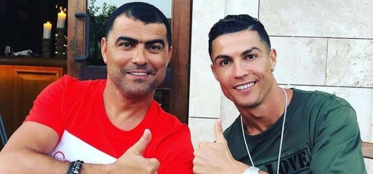 Cristiano Ronaldo com o seu irmão mais velho Hugo Aveiro.