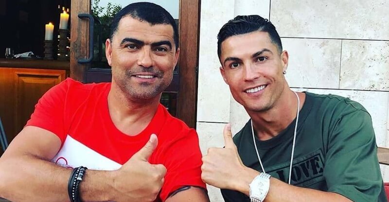 Cristiano Ronaldo com o seu irmão mais velho Hugo Aveiro.