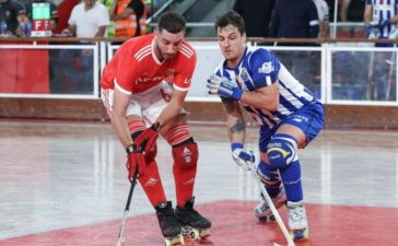 Jogadores de Benfica e FC Porto no Hóquei em Patins.