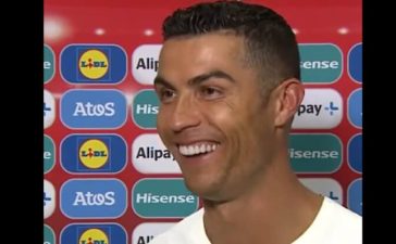 Cristiano Ronaldo na flash interview da Sport TV após o Islândia-Portugal