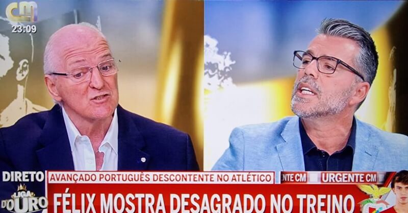 José Calado e Jorge Amaral em discussão na CMTV por causa de Félix.