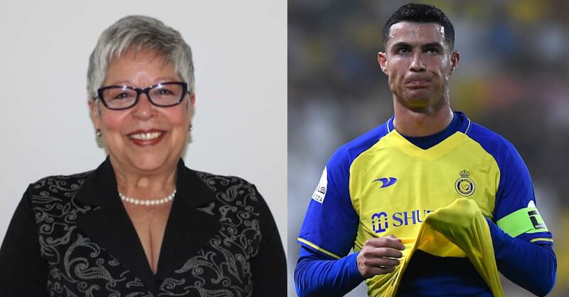 Atriz Maria Vieira e Cristiano Ronaldo, jogador do Al Nassr.