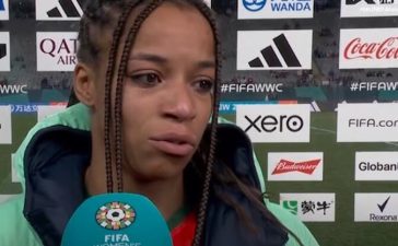 Jéssica Silva em lágrimas na flash interview após o Portugal-EUA.