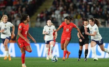 Jogo entre Portugal e EUA no Mundial Feminino 2023