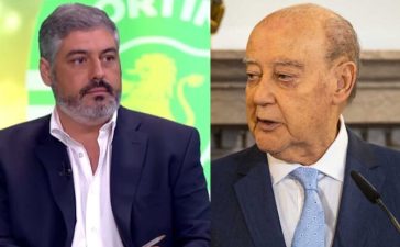André Pinotes Batista, comentador do Sporting, e Pinto da Costa, presidente do FC Porto.