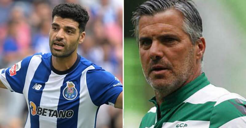 Mehdi Taremi, avançado do FC Porto, e Carlos Xavier, comentador da Sporting TV.