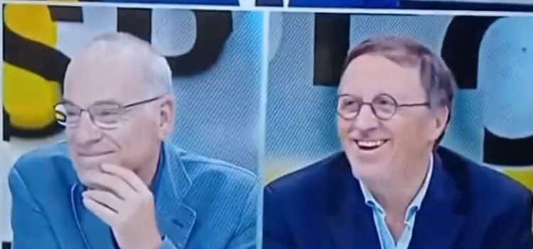 Comentadores da SIC David Borges e Jorge Baptista acusados de rirem-se da AG do FC Porto.