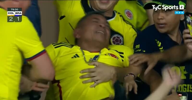 Pai de Luis Díaz quase desmaia ao ver o filho marcar no Colômbia-Brasil.