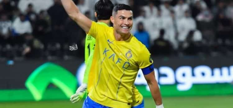 Cristiano Ronaldo celebra golo 50 em 2023, ao serviço do Al Nassr