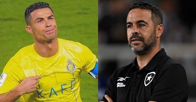 Artur Jorge, treinador do Botafogo, e Cristiano Ronaldo, jogador do Al Nassr.