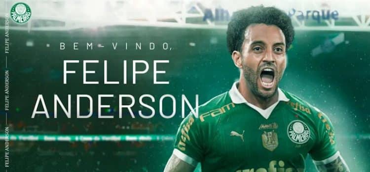 Felipe Anderson, futuro reforço do Palmeiras de Abel Ferreira.