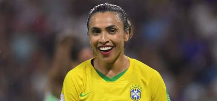 Marta, jogadora da seleção feminina brasileira.