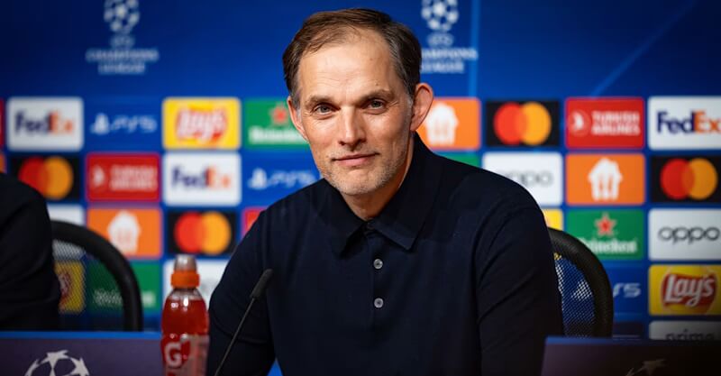 Thomas Tuchel, treinador do Bayern de Munique, em conferência de imprensa.