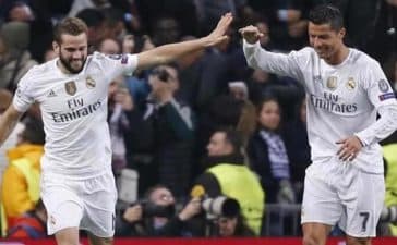 Cristiano Ronaldo e Nacho Fernández nos tempos em que partilhavam o balneário do Real Madrid.