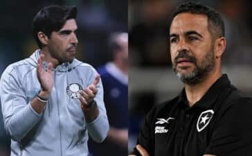 Artur Jorge, treinador do Botafogo, e Abel Ferreira, treinador do Palmeiras.