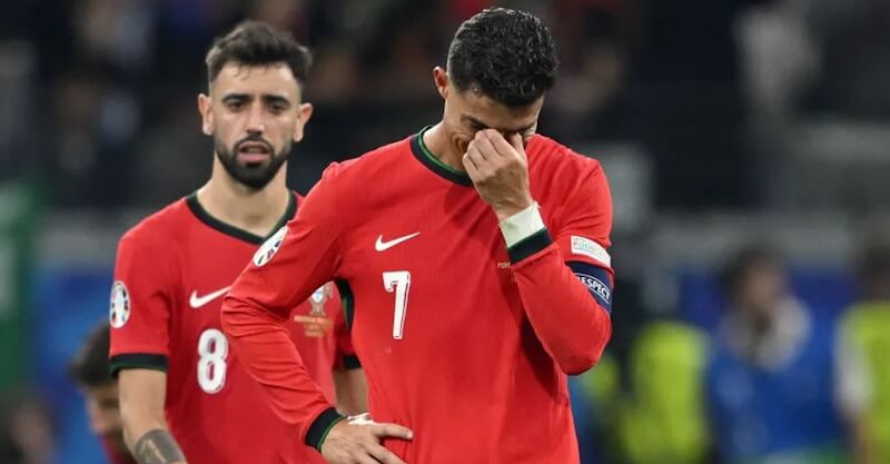 A frustração de Cristiano Ronaldo no Portugal-Eslovénia do Euro 2024.
