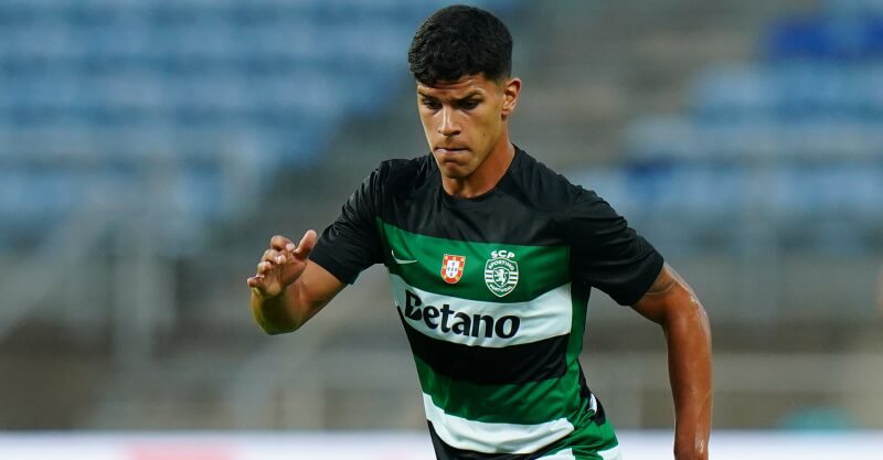 Mateus Fernandes, médio que está de saída do Sporting.