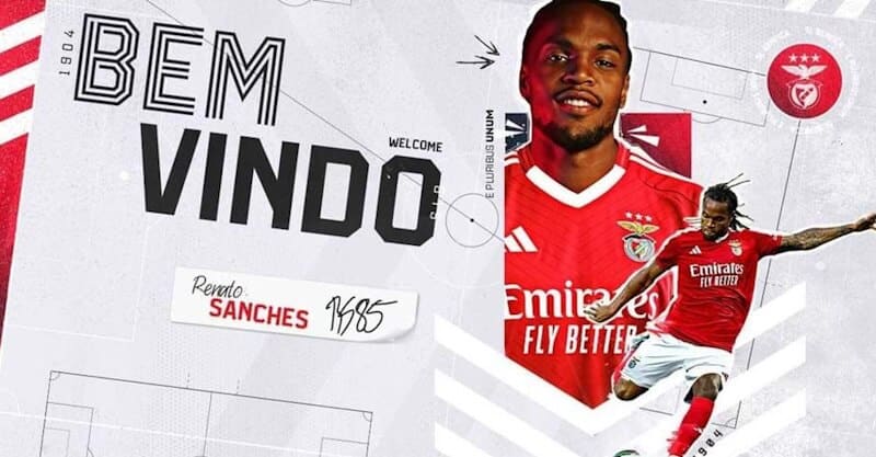 Renato Sanches reforça Benfica - anúncio das redes sociais.