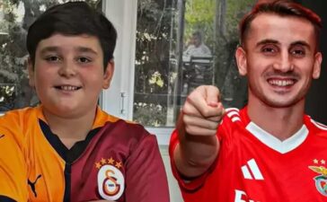 Criança que chorou com a saída de Kerem Aktürkoğlu do Galatasaray.