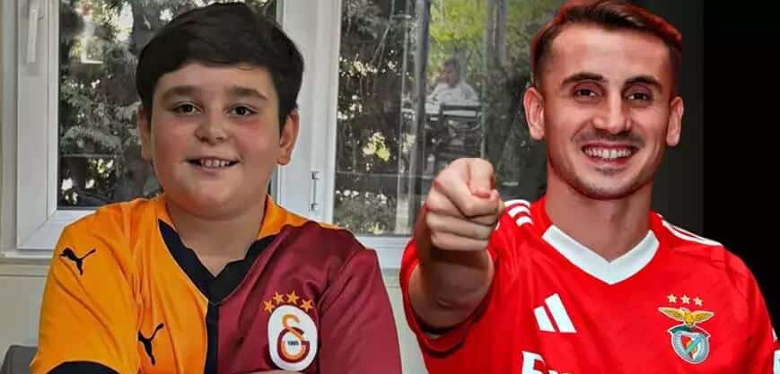 Criança que chorou com a saída de Kerem Aktürkoğlu do Galatasaray.