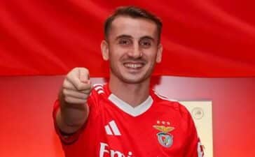 Kerem Aktürkoglu apresentado como reforço do Benfica.