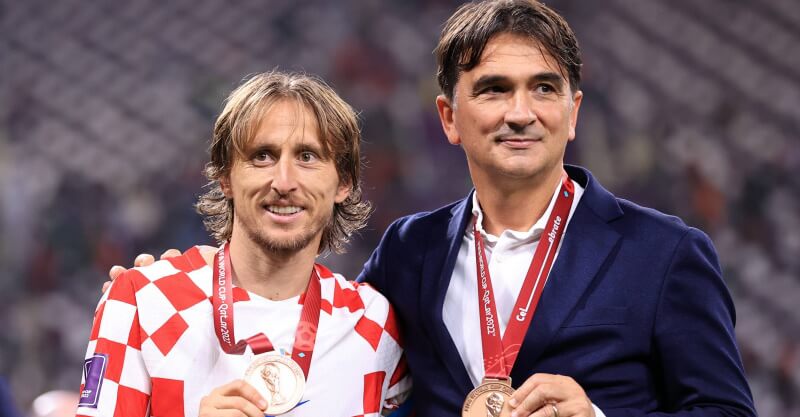 Zlatko Dalic e Luka Modric, selecionador e capitão da Croácia respetivamente.