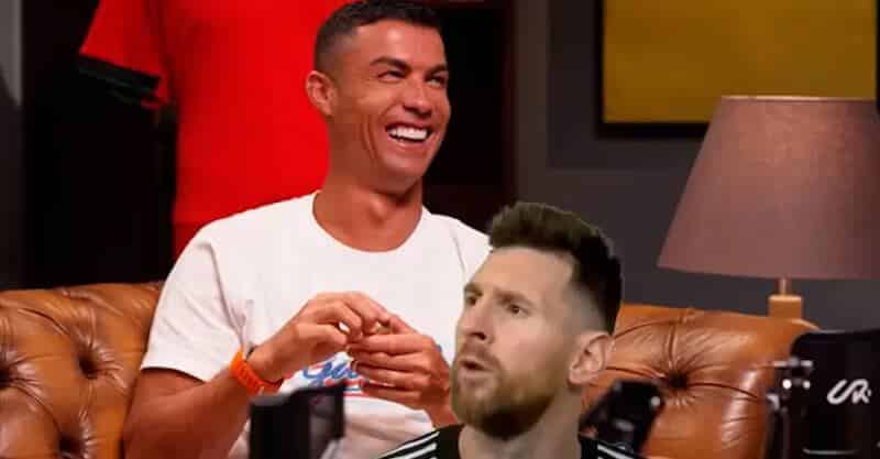 Cristiano Ronaldo brinca com incidente de Messi.