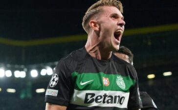 Viktor Gyökeres, avançado sueco no Sporting-Lille da Liga dos Campeões.